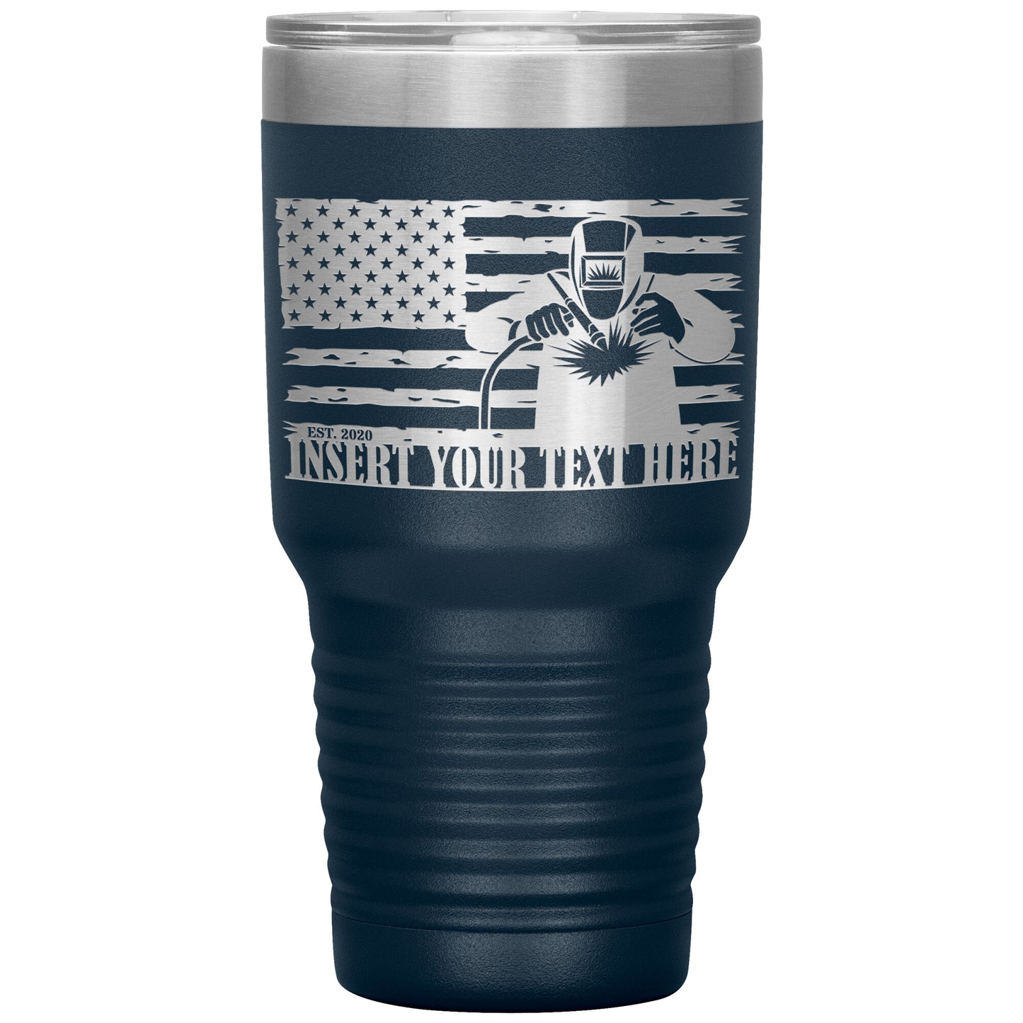 Personalized Laser-Engraved American Tig Welder Tumbler With Custom Text