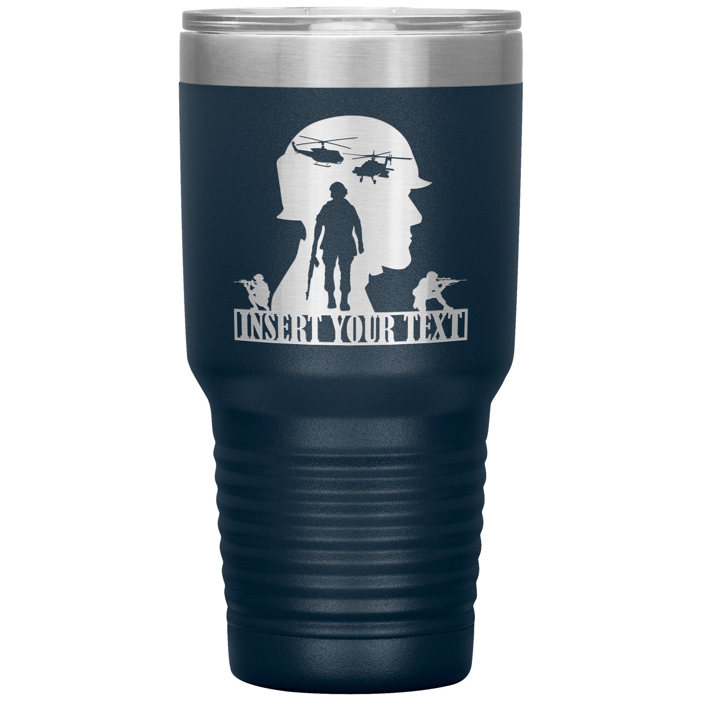 Personalized Laser-Engraved Military Soldiers Tumbler With Custom Text