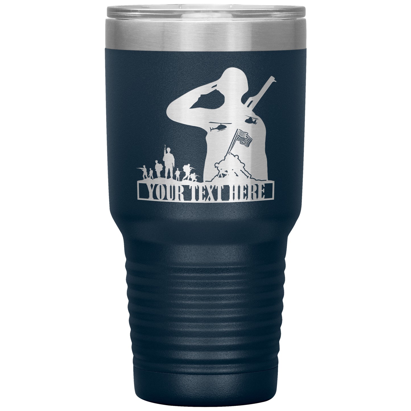 Personalized Laser-Engraved Army Soldiers Tumbler With Custom Text