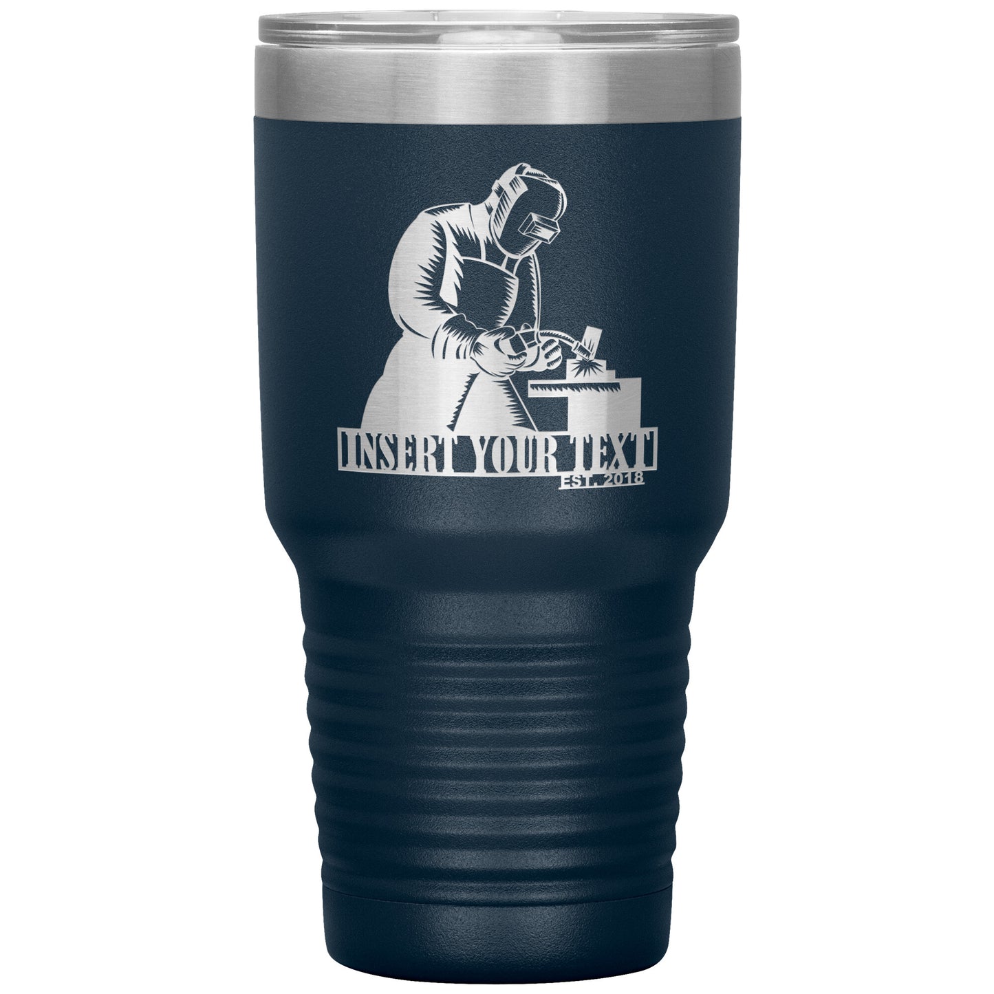Personalized Laser-Engraved Ironworker Metal Tumbler With Custom Text
