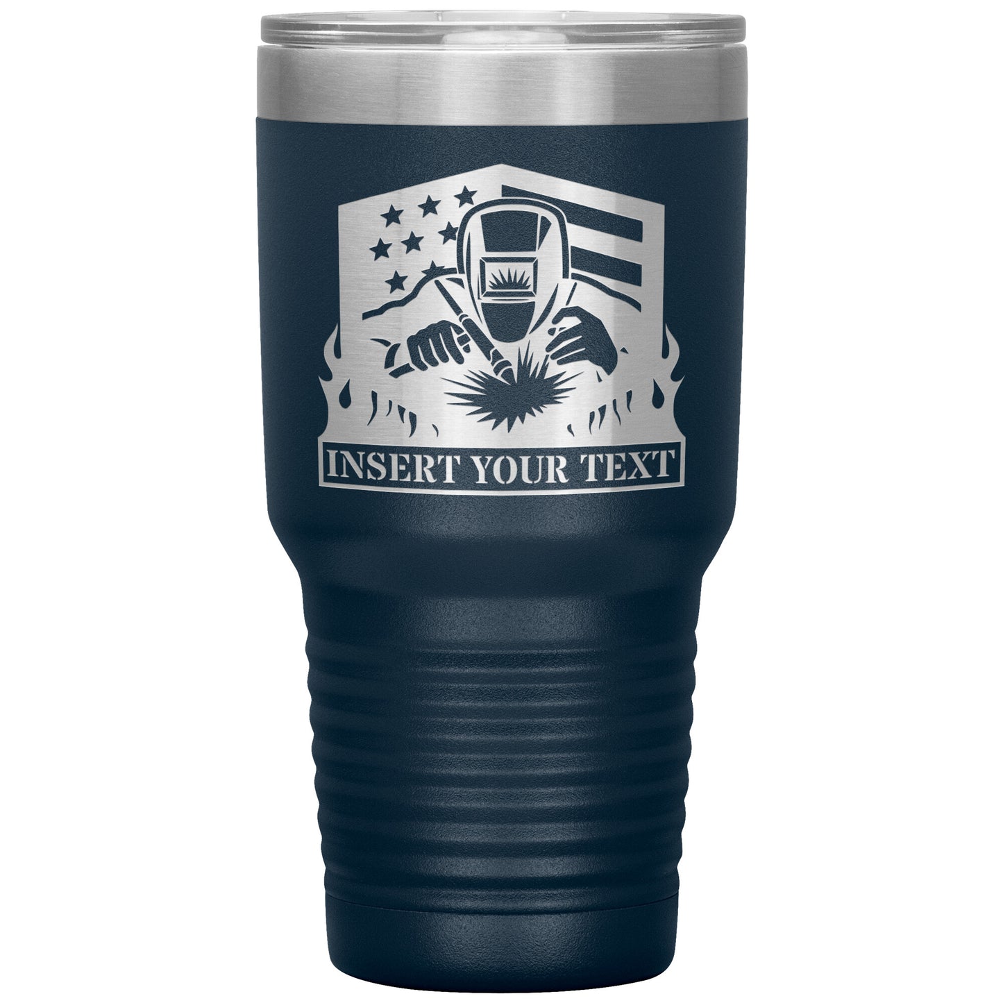 Personalized Laser-Engraved Patriotic Tig Welder Tumbler With Custom Text