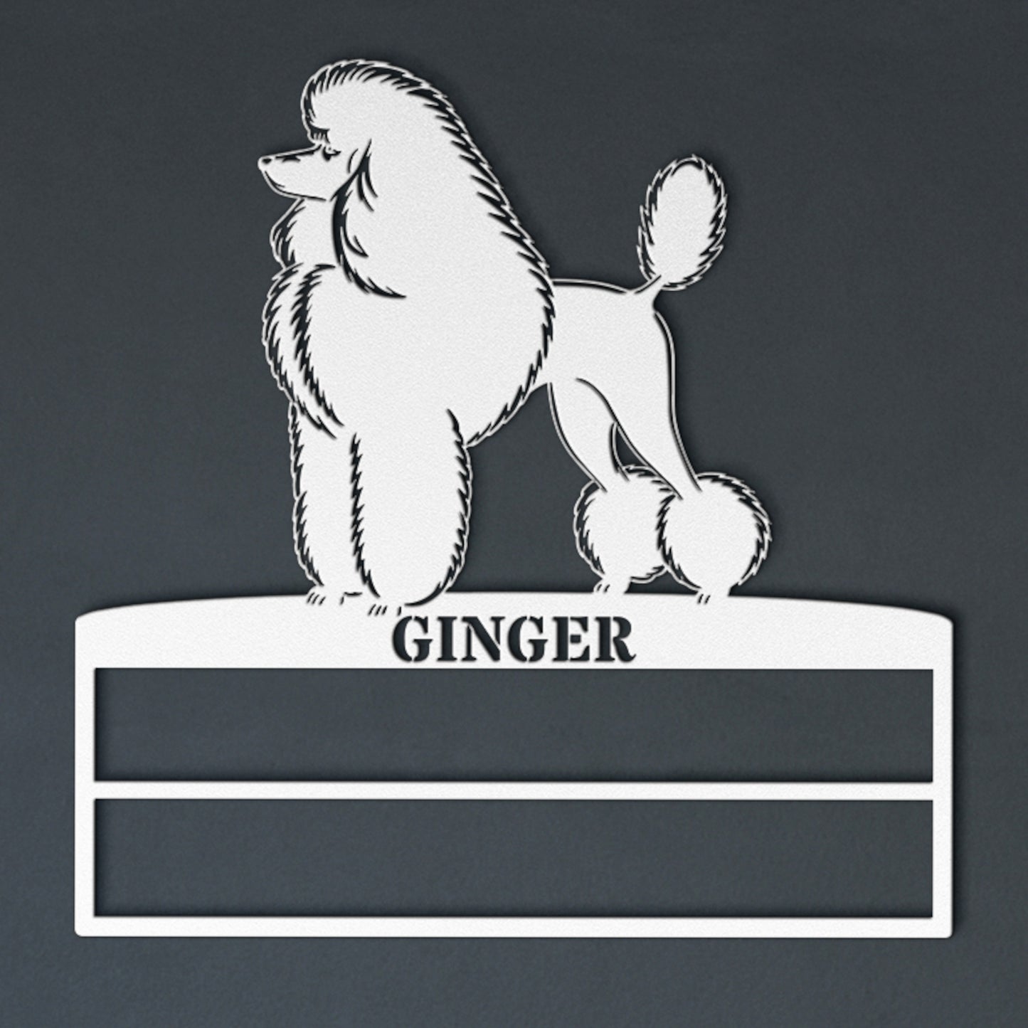 Personalized Dog Rosette Metal Sign. Custom Poodle Champion Ribbon Display