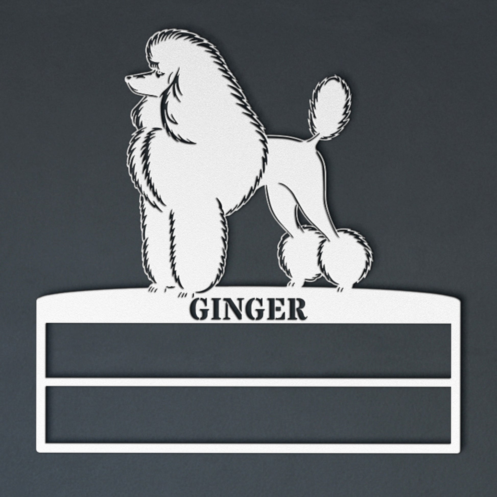 Personalized Dog Rosette Metal Sign. Custom Poodle Champion Ribbon Display