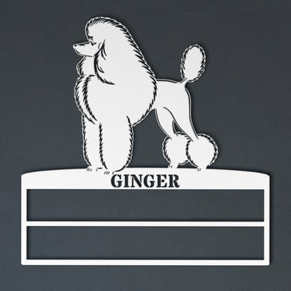 Personalized Dog Rosette Metal Sign. Custom Poodle Champion Ribbon Display