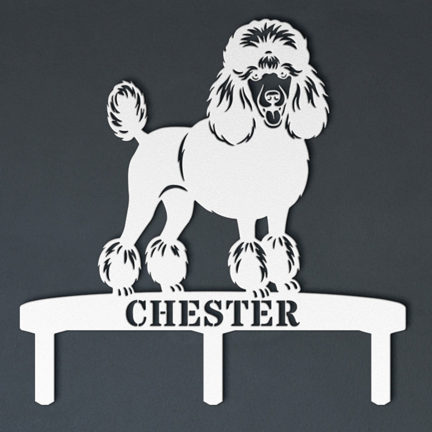 Poodle Personalized  Garden Metal Sign With Stakes. Custom Dog Name Gift