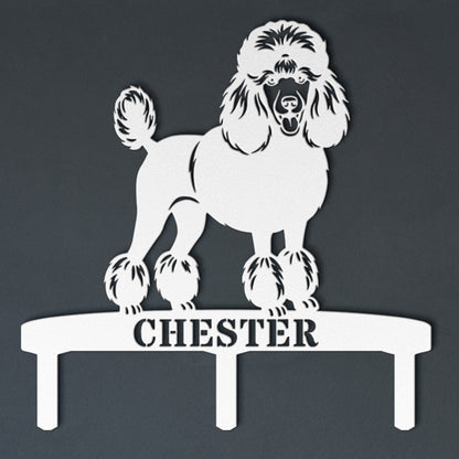 Poodle Personalized  Garden Metal Sign With Stakes. Custom Dog Name Gift