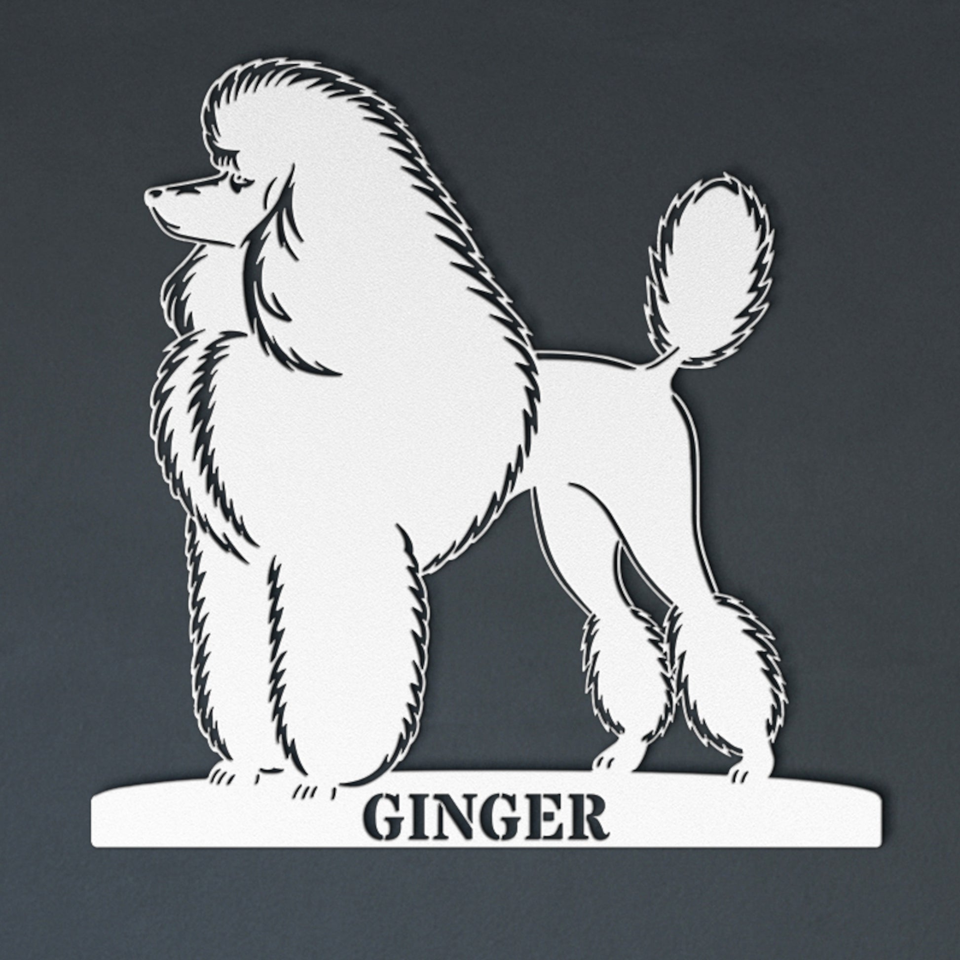 Personalized Dog Name Metal Sign. Custom Poodle Owner Wall Decor Gift