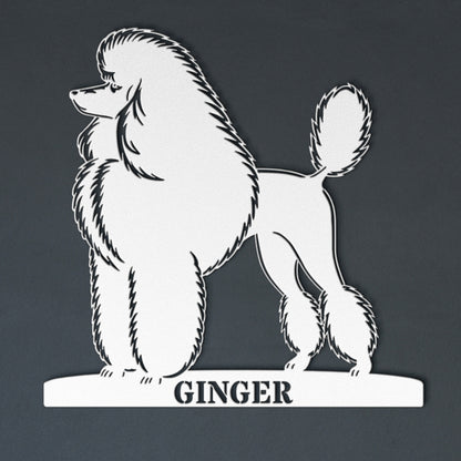 Personalized Dog Name Metal Sign. Custom Poodle Owner Wall Decor Gift