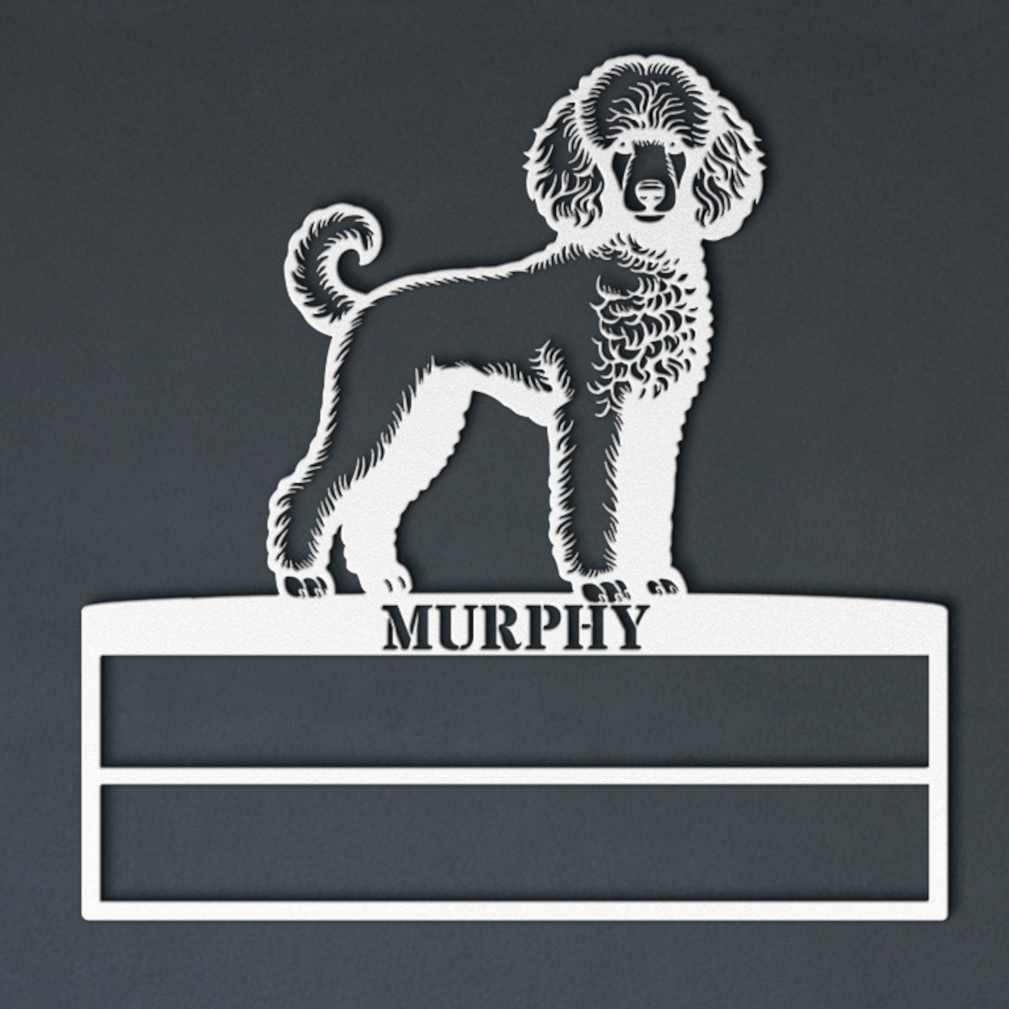 Personalized Poodle Dog Rosette Metal Sign. Custom Champion Ribbon Display