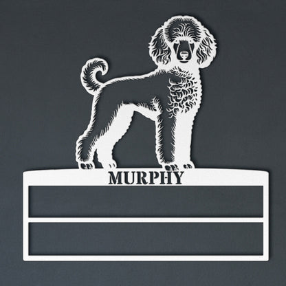Personalized Poodle Dog Rosette Metal Sign. Custom Champion Ribbon Display