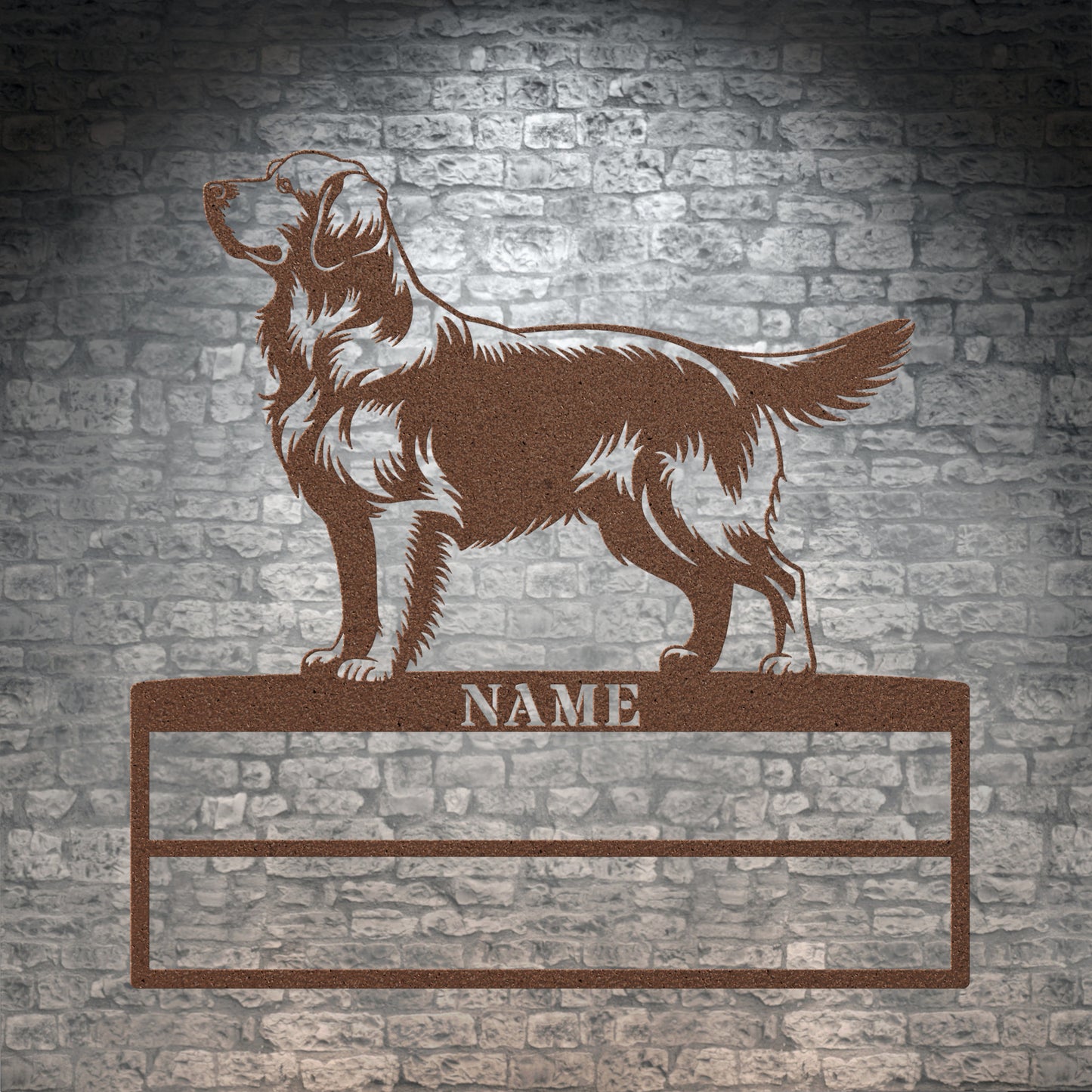 Personalized Golden Retriever Rosette Metal Sign Champion Display
