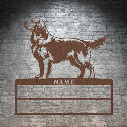Personalized Golden Retriever Rosette Metal Sign Champion Display