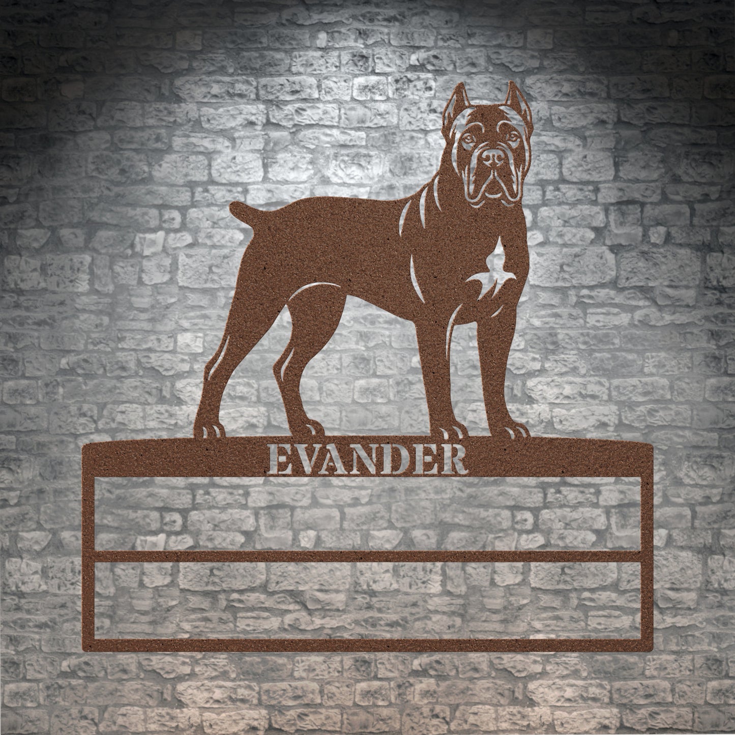 Personalized Cane Corso Rosette Name Metal Sign. Custom Dog Champion Ribbon Display