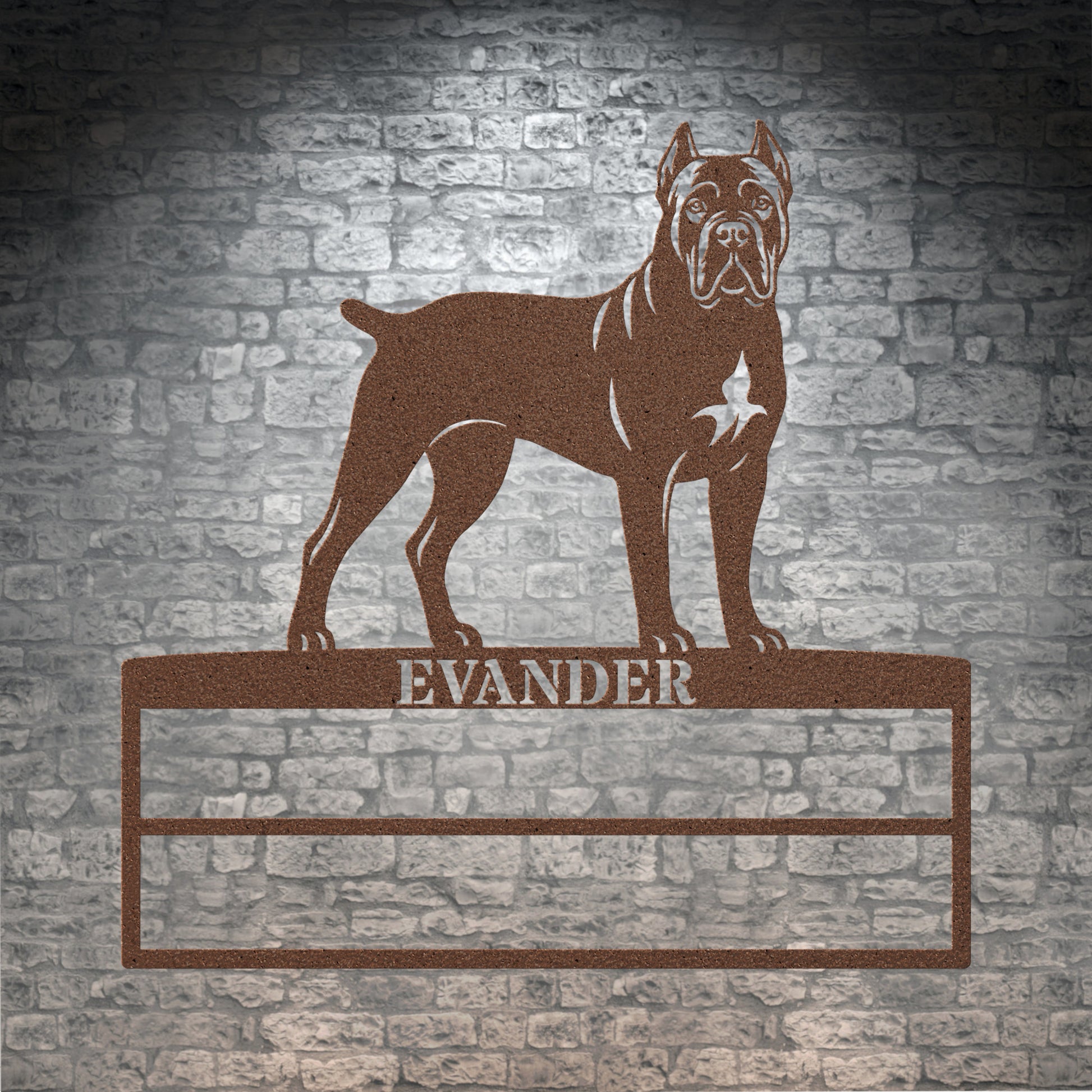 Personalized Cane Corso Rosette Name Metal Sign. Custom Dog Champion Ribbon Display