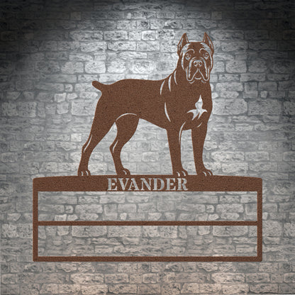 Personalized Cane Corso Rosette Name Metal Sign. Custom Dog Champion Ribbon Display