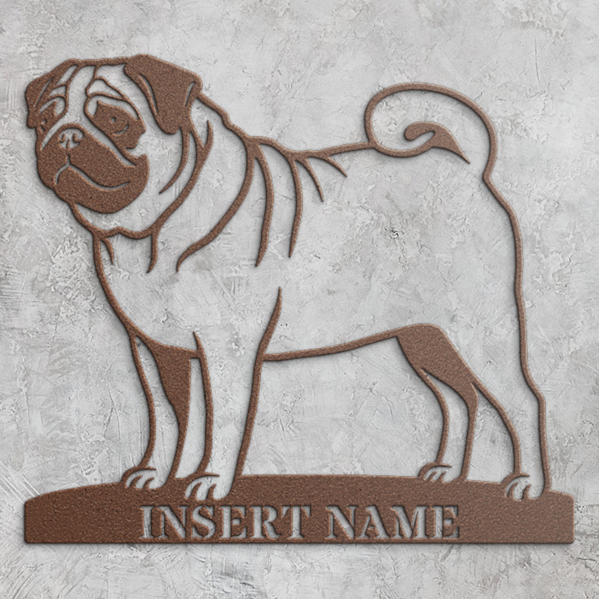 Personalized Pug Name Metal Sign. Custom Dog Owner Wall Decor Gift