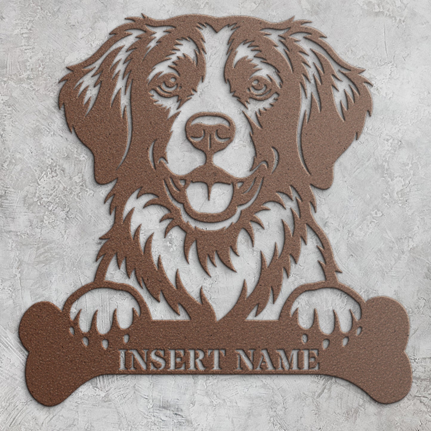 Personalized Brittany Dog With Bone Metal Sign. Custom Dog Name Decor