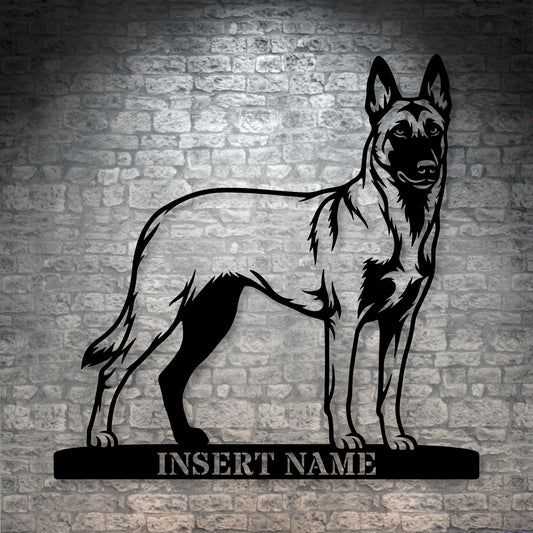 Personalized Belgian Shepherd Metal Sign. Custom Dog Owner Wall Decor Gift