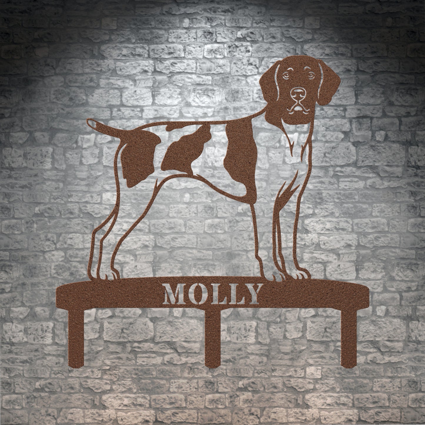 Personalized German Shorthaired Pointer Garden Metal Sign With Stakes