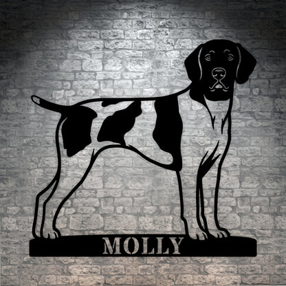 Personalized German Shorthaired Pointer Name Metal Sign. Custom Dog Owner Wall Decor Gift