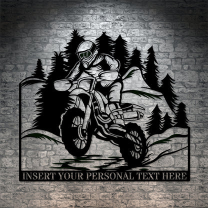 Custom Dirtbike Name Metal Sign. Personalized Motorcross Wall Decor Gift