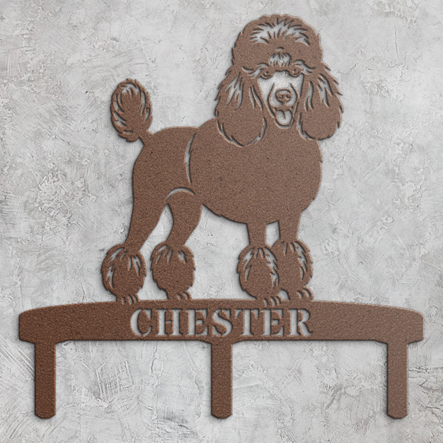 Poodle Personalized  Garden Metal Sign With Stakes. Custom Dog Name Gift