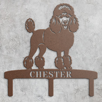 Poodle Personalized  Garden Metal Sign With Stakes. Custom Dog Name Gift