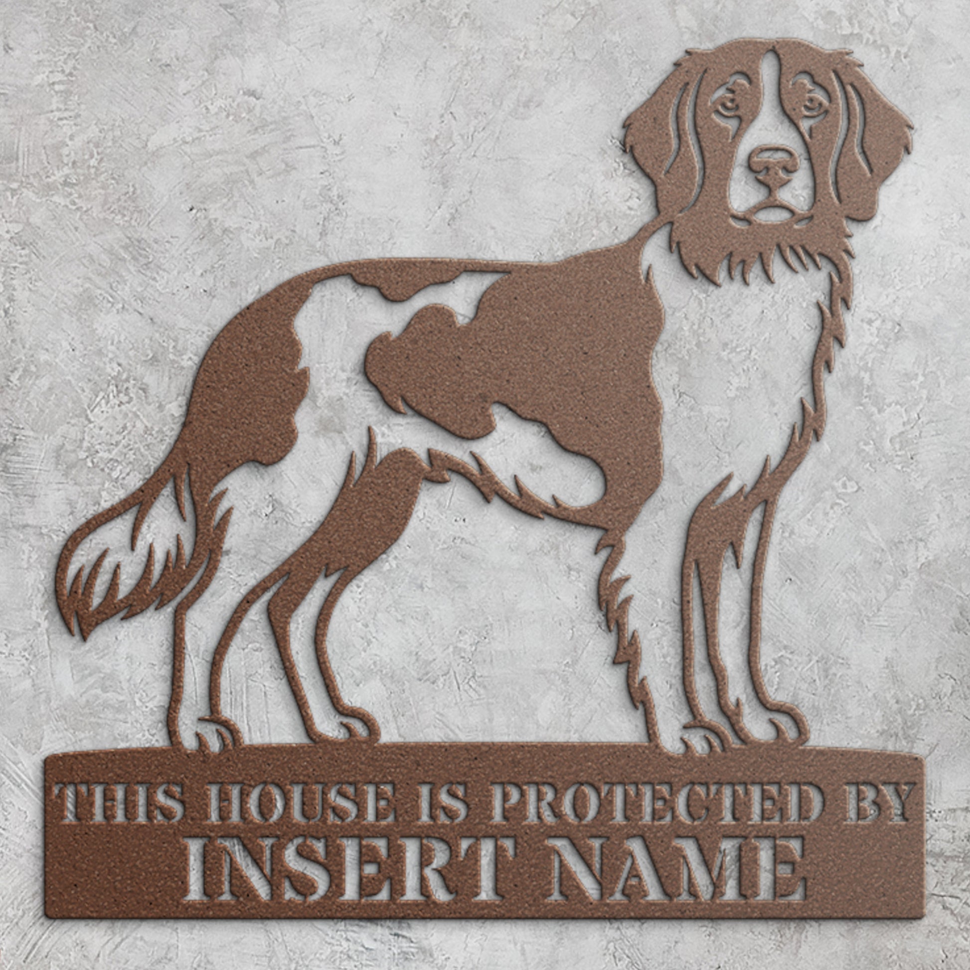 Personalized Small Munsterlander Guard Metal Sign. Custom Dog Name Wall Decor