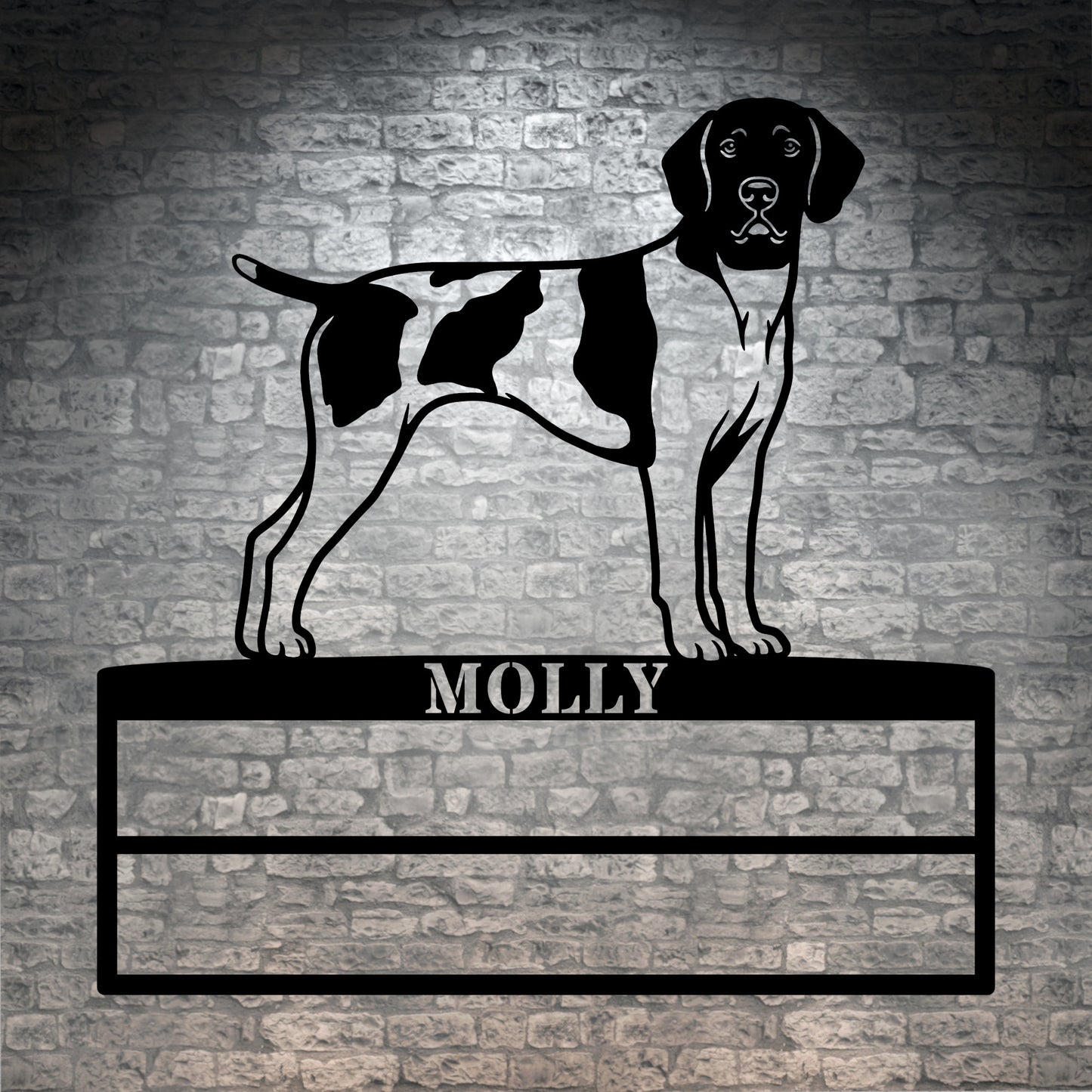 Personalized German Shorthaired Pointer Rosette Name Metal Sign. Custom Dog Champion Ribbon Display