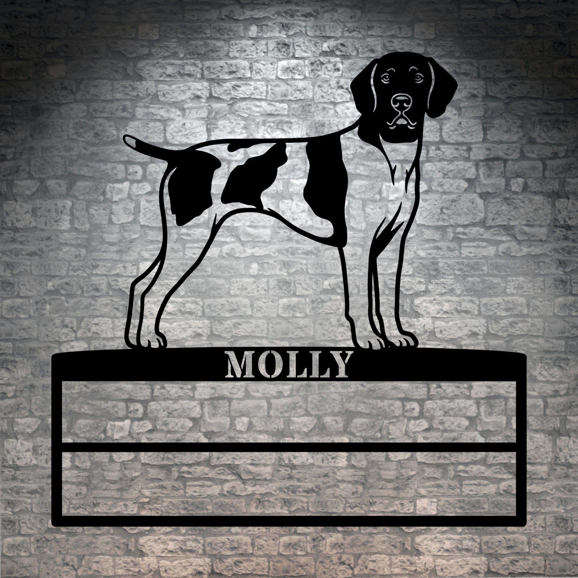 Personalized German Shorthaired Pointer Rosette Name Metal Sign. Custom Dog Champion Ribbon Display