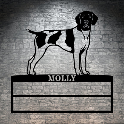 Personalized German Shorthaired Pointer Rosette Name Metal Sign. Custom Dog Champion Ribbon Display