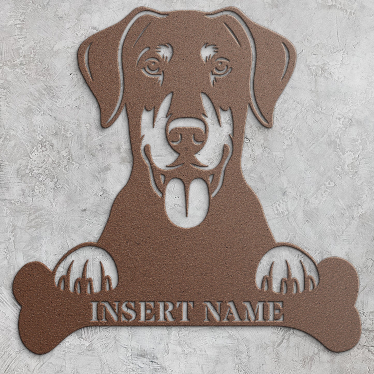 Personalized Dobermann With Bone Metal Sign. Custom Funny Dog Name Decor