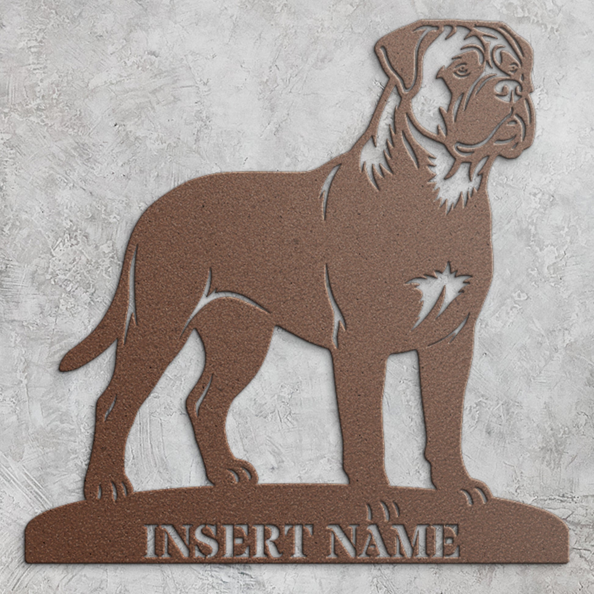 Personalized Bullmastiff Dog Name Metal Sign. Custom Dog Owner Wall Decor Gift