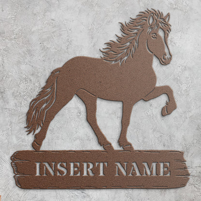 Custom Icelandic Horsename Metal Sign. Personalized Horsebarn Wall Decor Gift