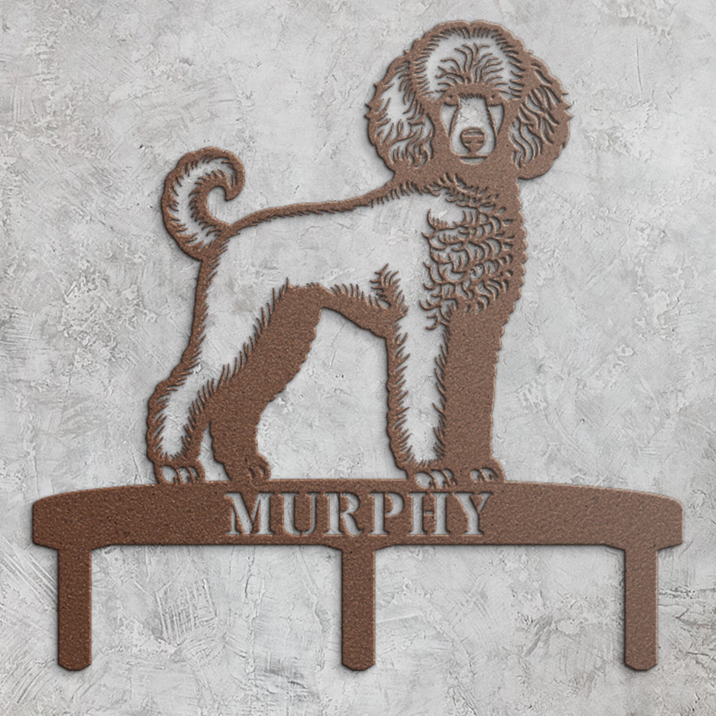 Personalized Poodle Garden Metal Sign With Stakes. Custom Dog Plaque Name Gift