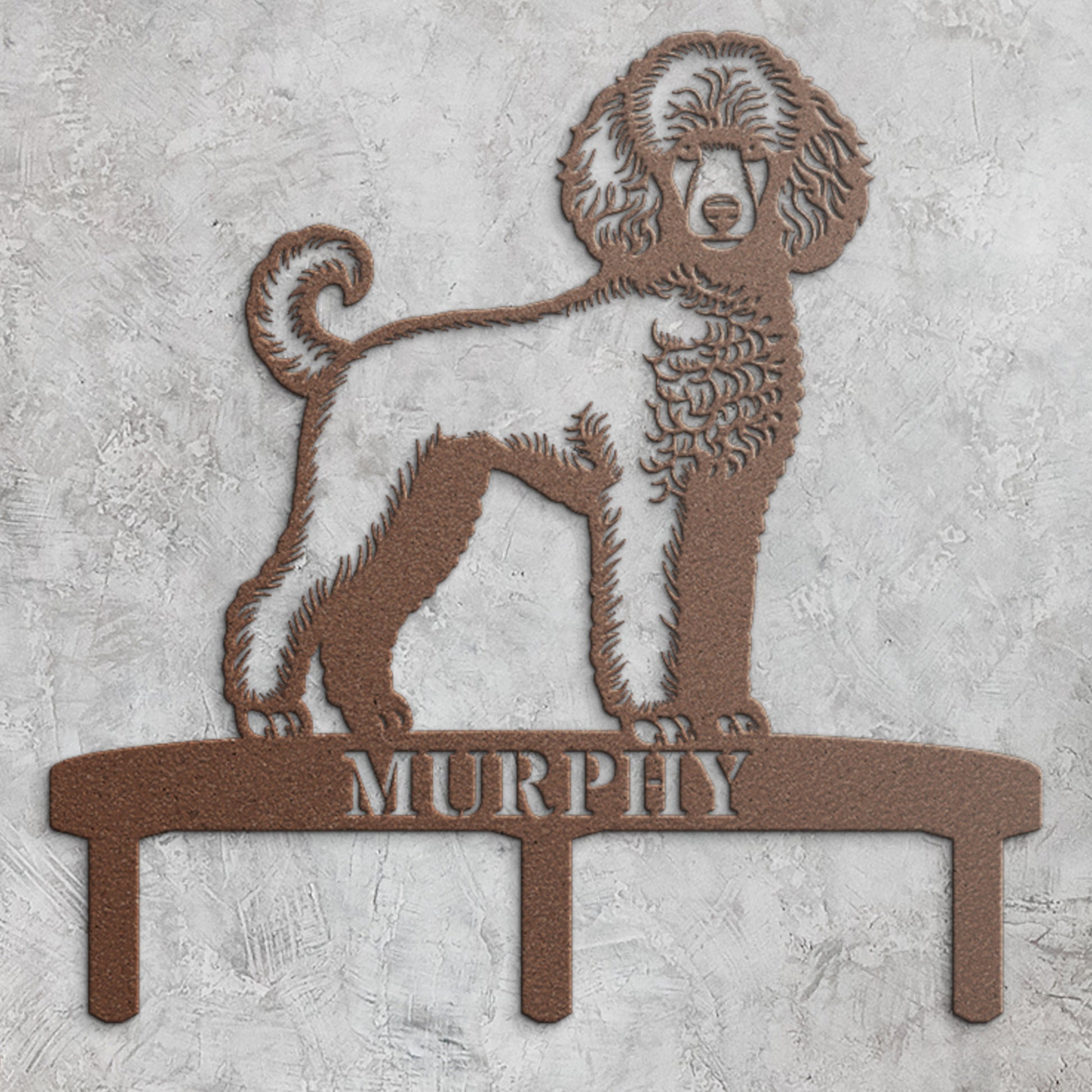 Personalized Poodle Garden Metal Sign With Stakes. Custom Dog Plaque Name Gift