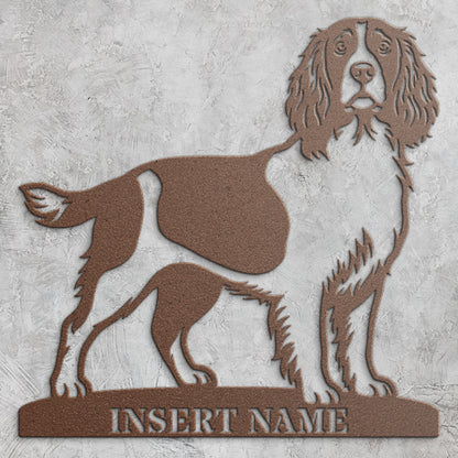 Personalized English Springer Spaniel Metal Sign. Custom Dog Owner Wall Decor Gift