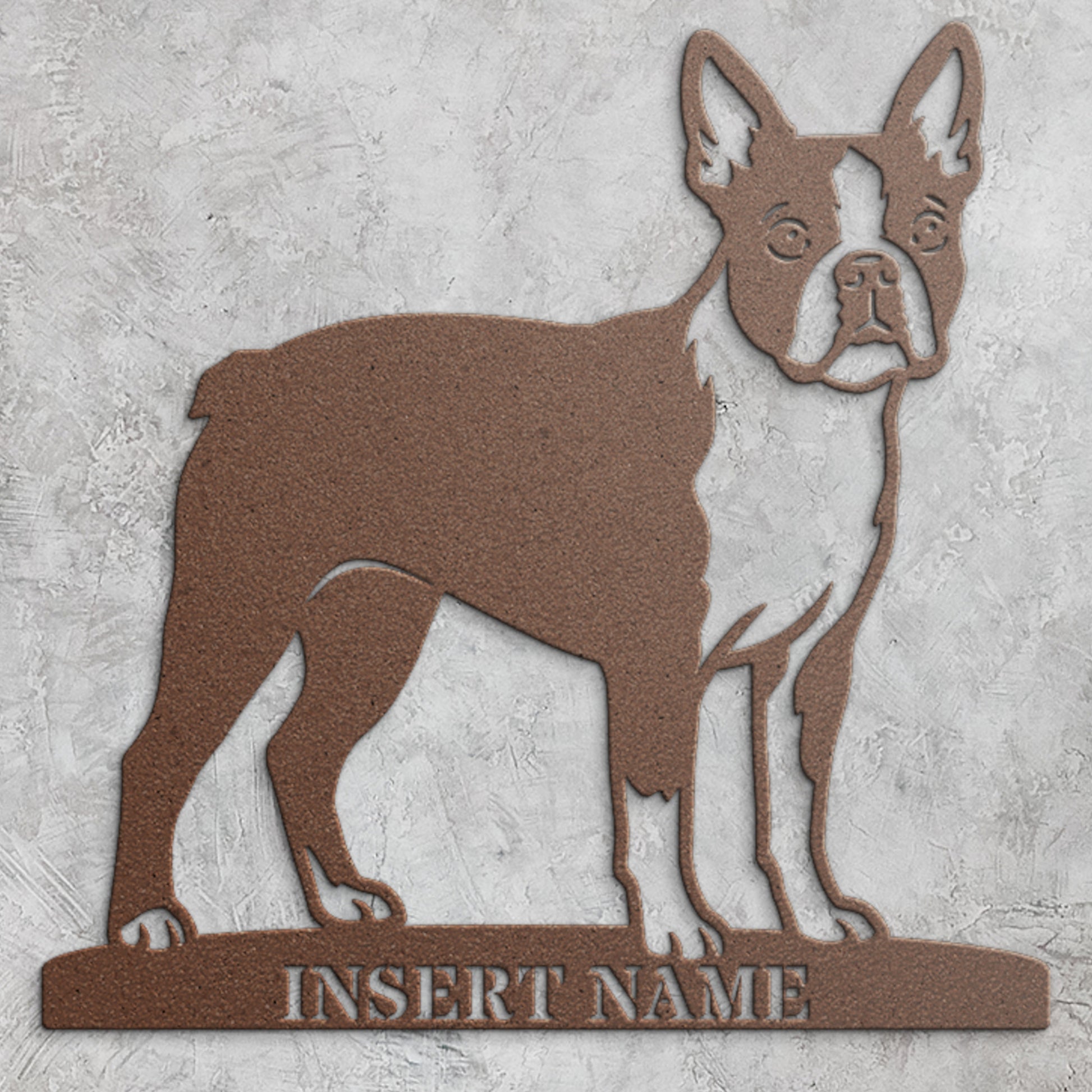 Personalized Boston Terrier Name Metal Sign. Custom Dog Owner Wall Decor Gift