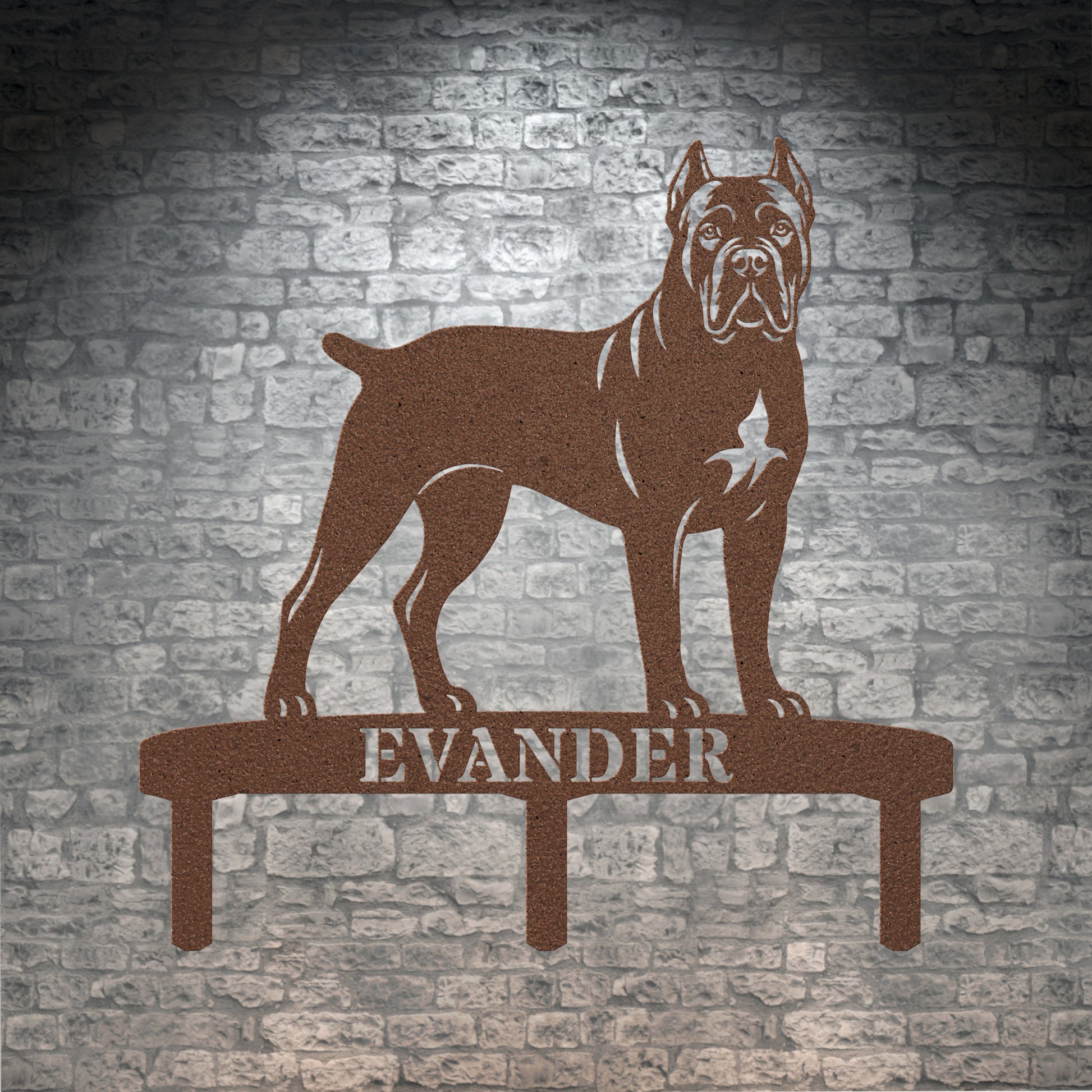 Personalized Cane Corso Garden Metal Sign With Stakes. Custom Dog Plaque Name Gift
