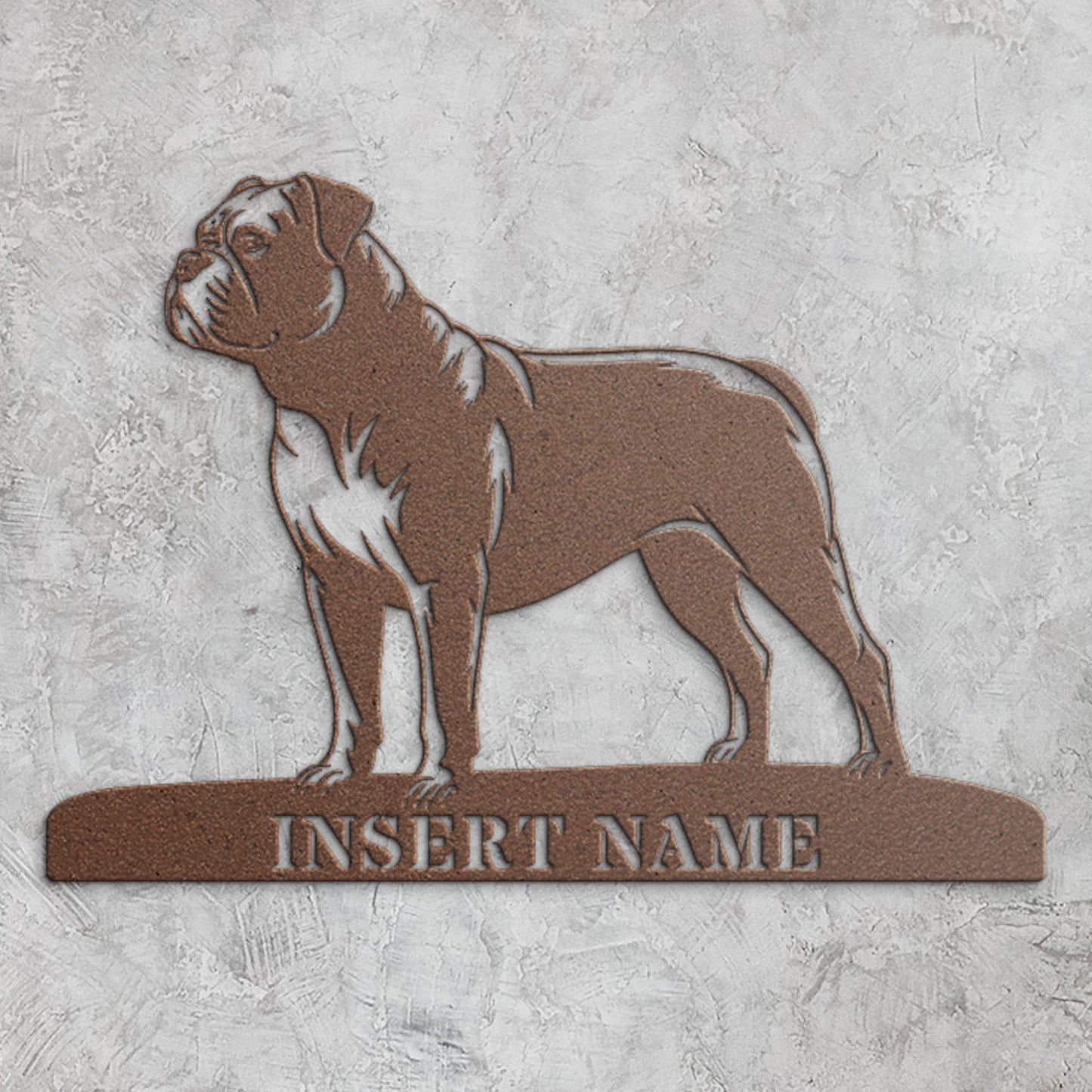 Personalized American Bulldog Metal Sign. Custom Dog Owner Wall Decor Gift