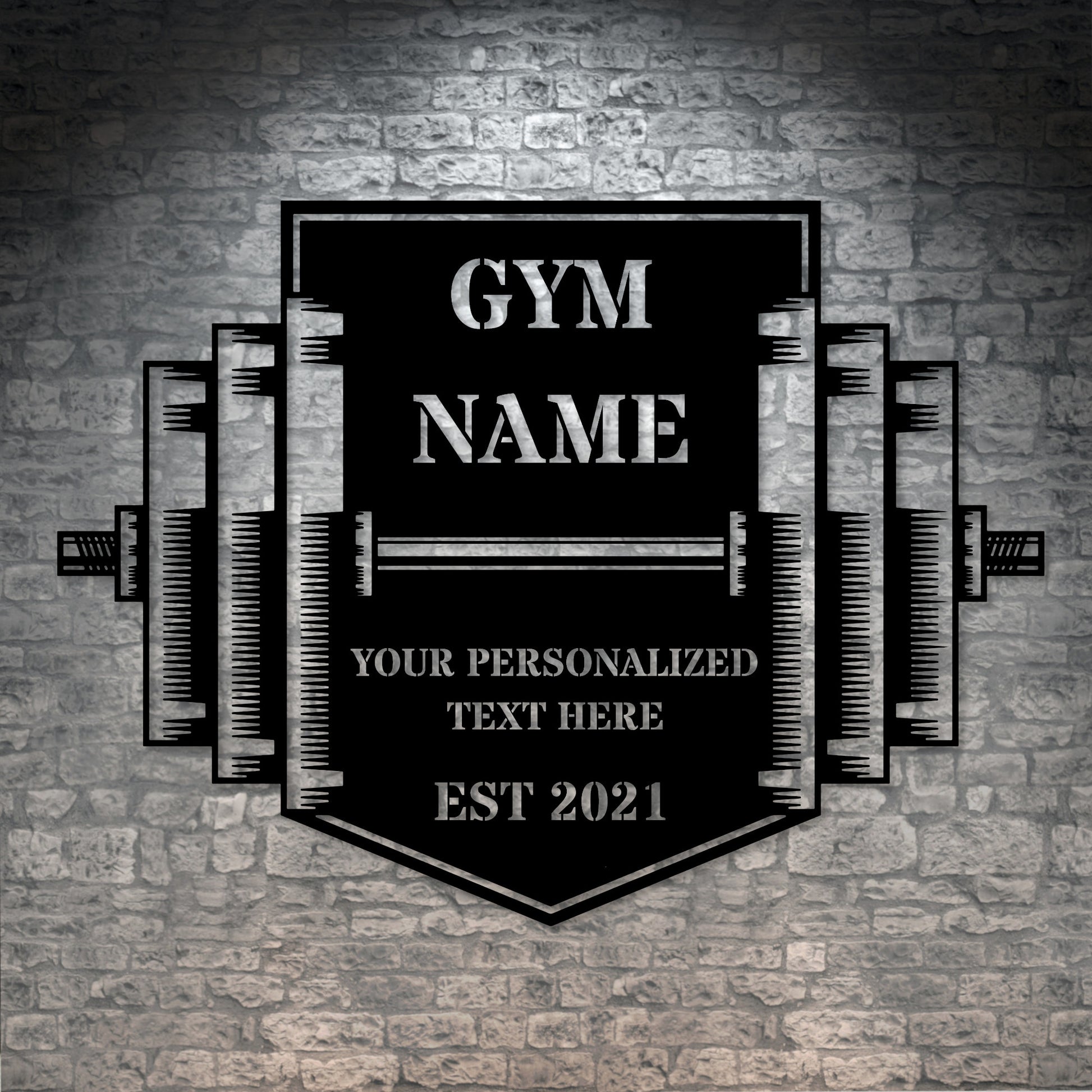 Personalized Gym Center Name Metal Sign. Custom Gym Wall Decor Gift