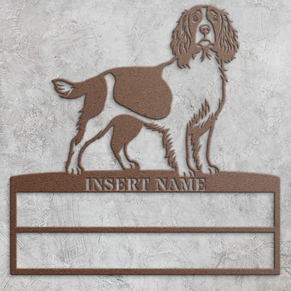 Personalized English Springer Spaniel Rosette Name Metal Sign Champion Display
