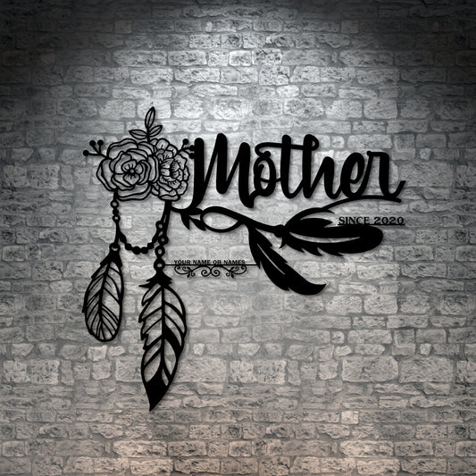 Mothers Day Dreamcatcher Personalized Metal Sign Gift. Family Wall Decoration. Custom Wall Hanging Gift. Wall Art Decor Gift For My Mother