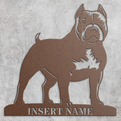 Personalized American Bully Name Metal Sign. Custom Dog Owner Wall Decor Gift