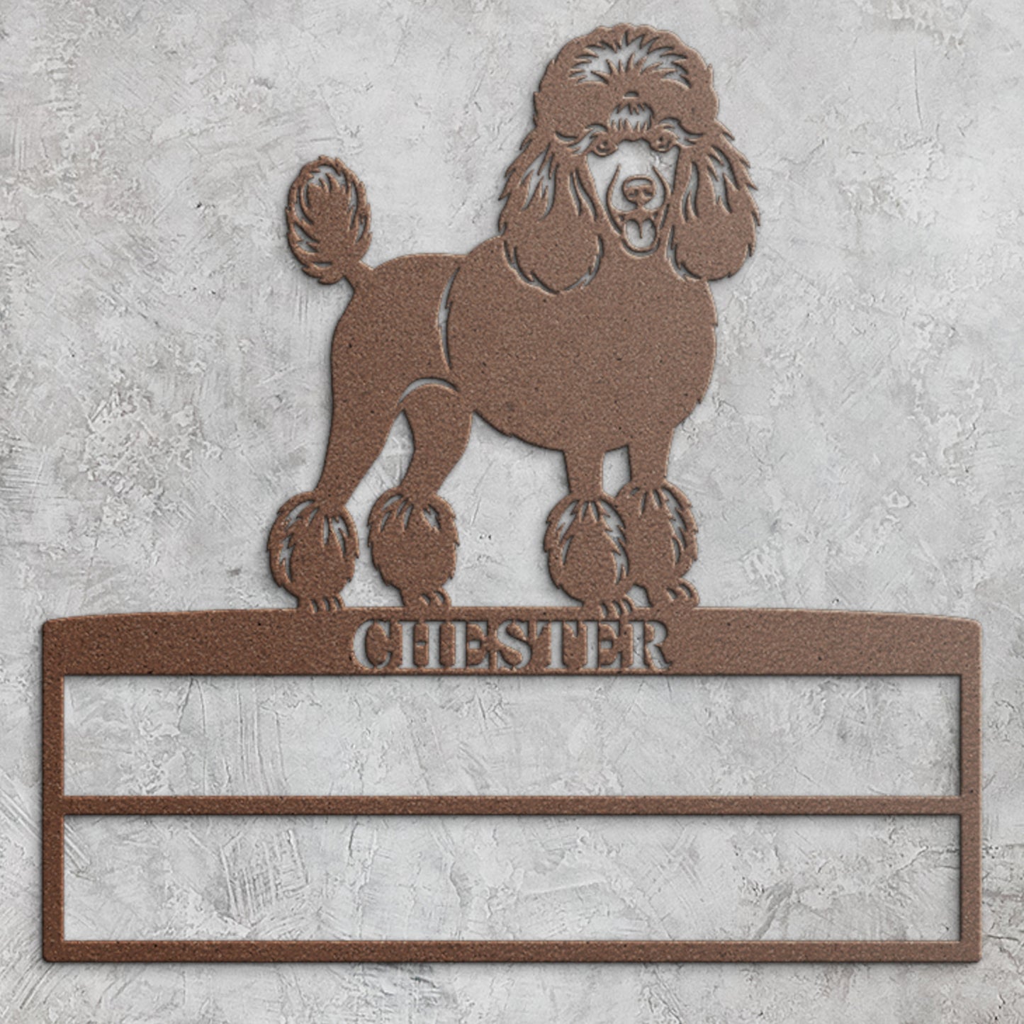 Poodle Personalized Rosette Metal Sign. Custom Dog Champion Ribbon Display