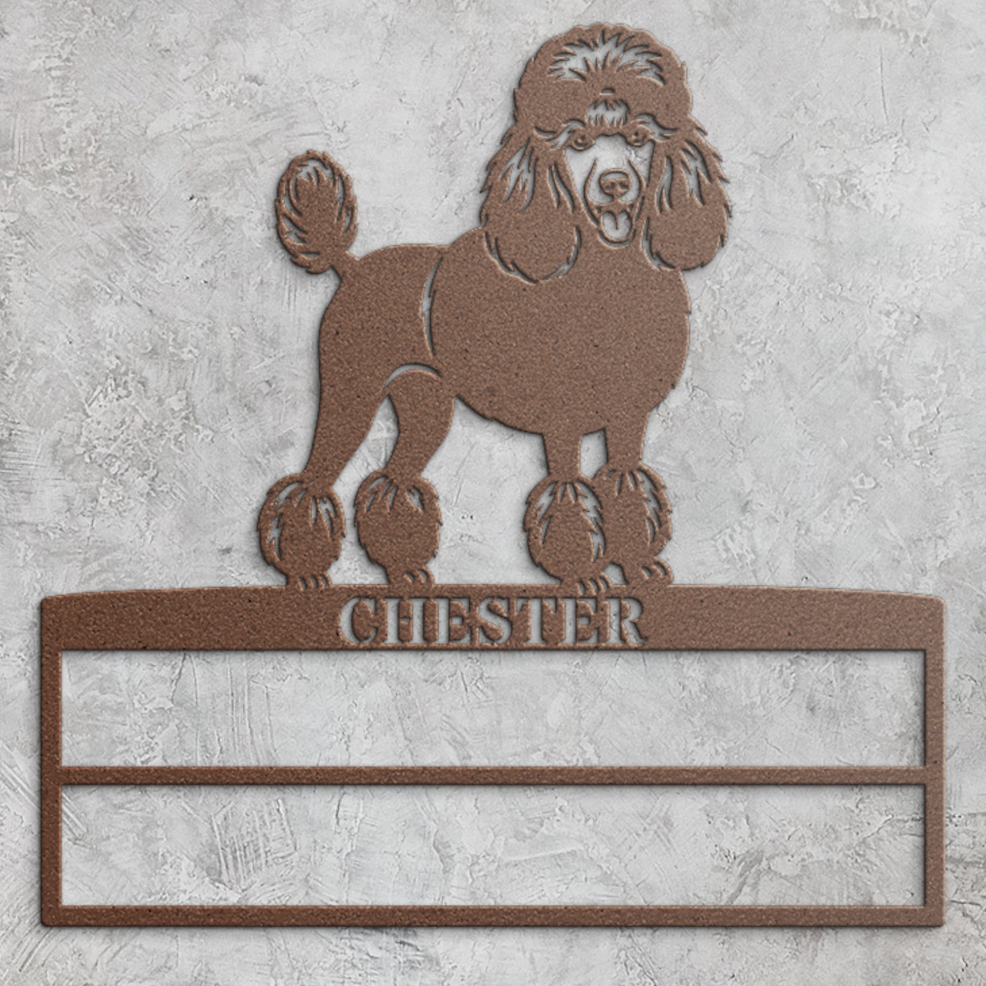 Poodle Personalized Rosette Metal Sign. Custom Dog Champion Ribbon Display