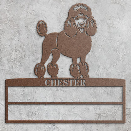 Poodle Personalized Rosette Metal Sign. Custom Dog Champion Ribbon Display