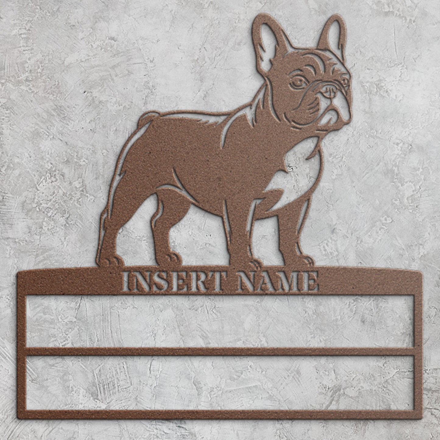 Personalized French Bulldog Rosette Metal Sign Champion Display