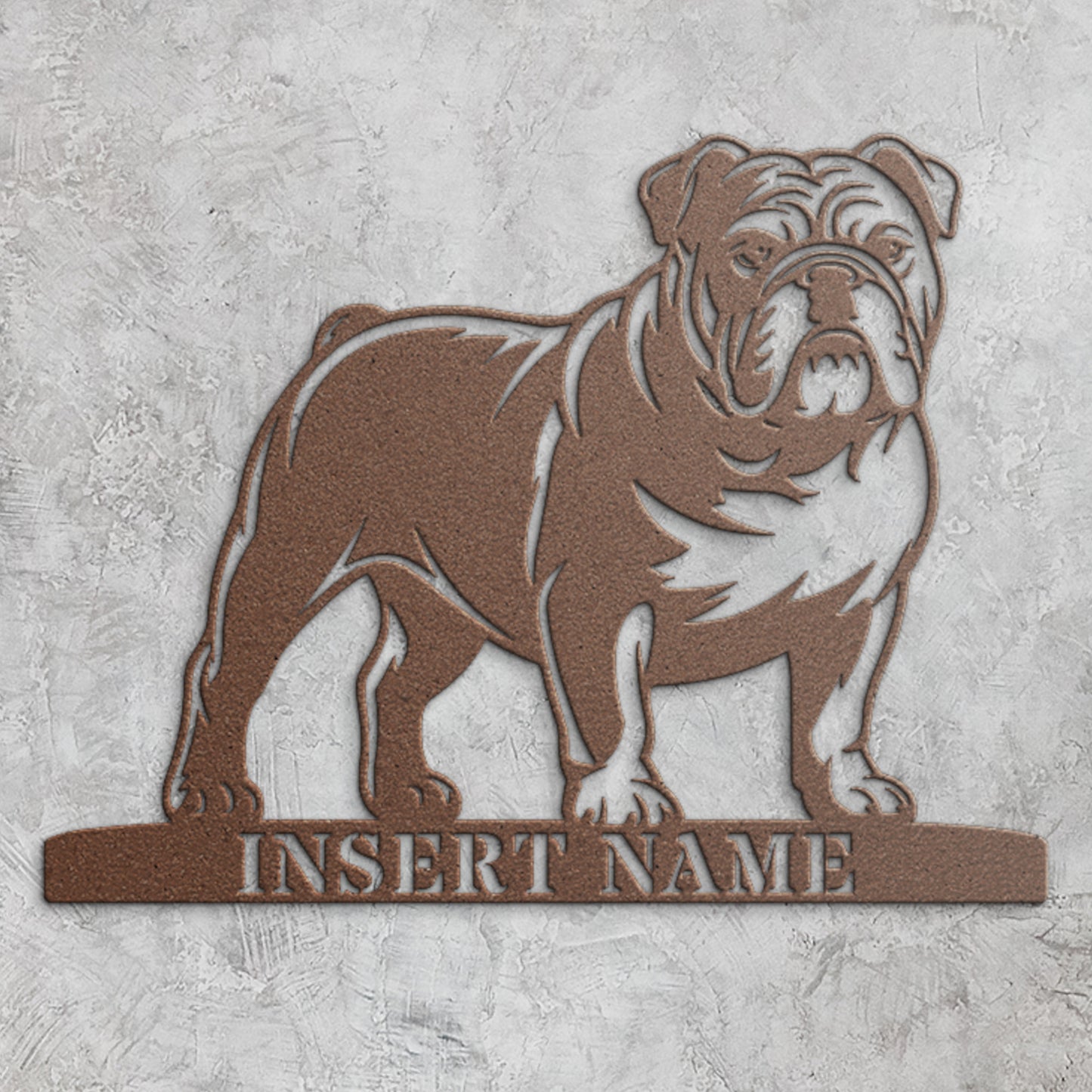 Personalized English Bulldog Metal Sign. Custom Dog Owner Wall Decor Gift