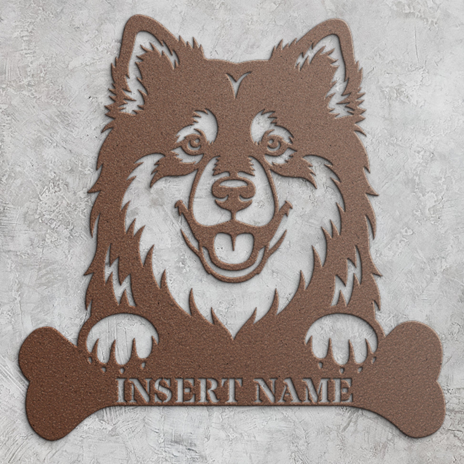 Personalized Finnish Lapphund With Bone Metal Sign. Custom Dog Name Decor